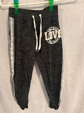 Reflex Black Sweat Joggers with White 'LOVE' Patch